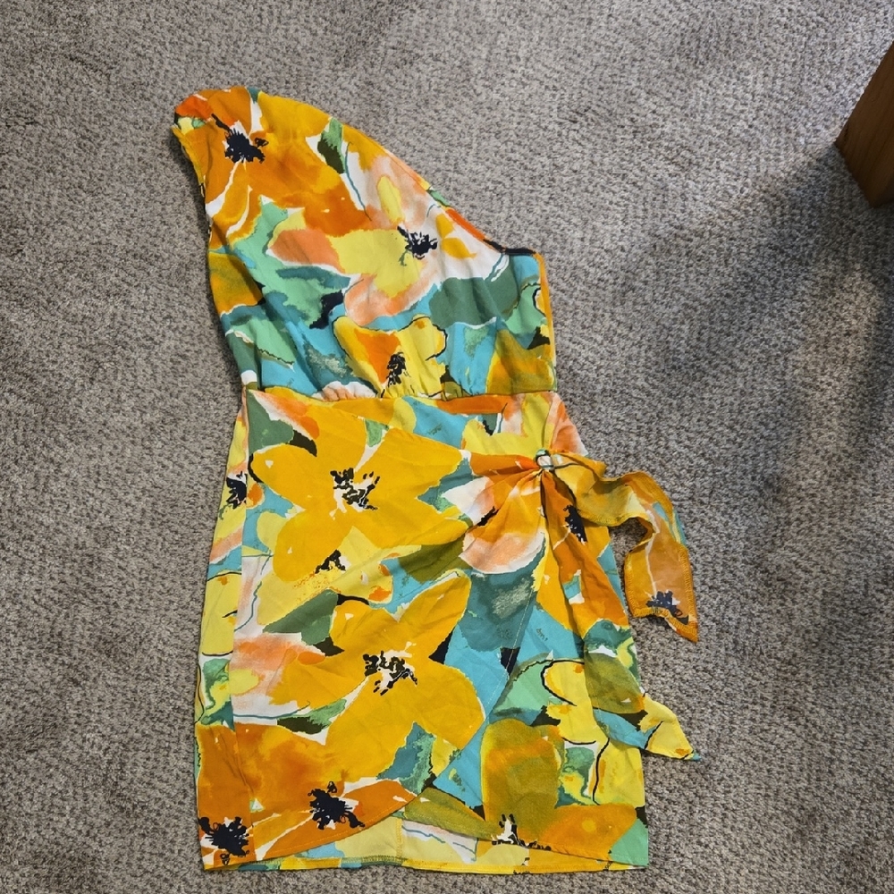 Floral One-Shoulder Dress
